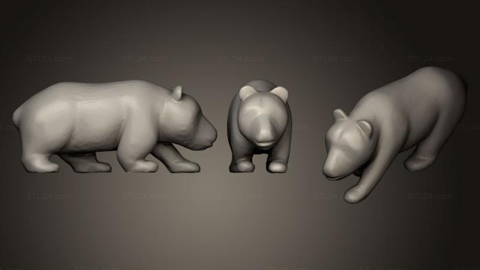 Статуэтки животных (Вырезанный из дерева Медведь, STKJ_0659) 3D модель для ЧПУ станка